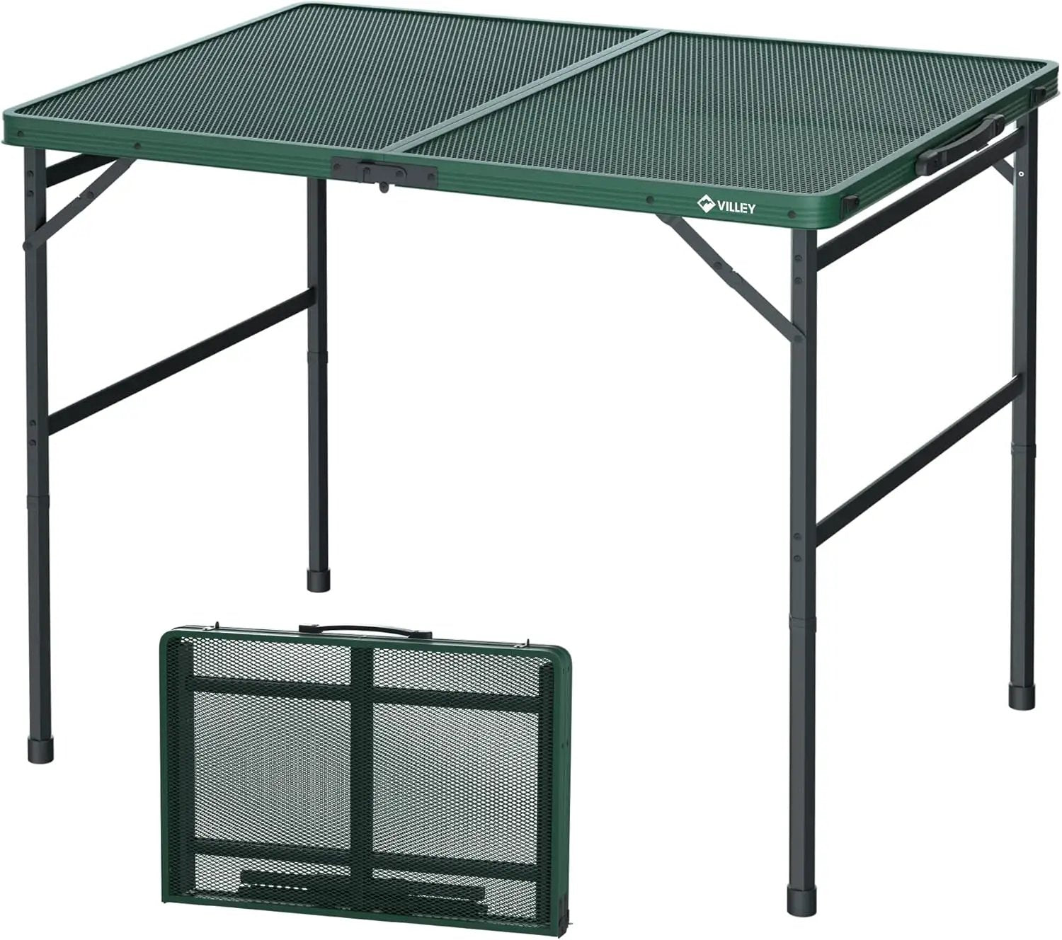 VILLEY Grill Table, 3ft Folding Camping Table with Aluminum Adjustable Legs, Portable Lightweight Camp Table for Beach Picnics and Outdoor Cooking by GreenHaven Gardens