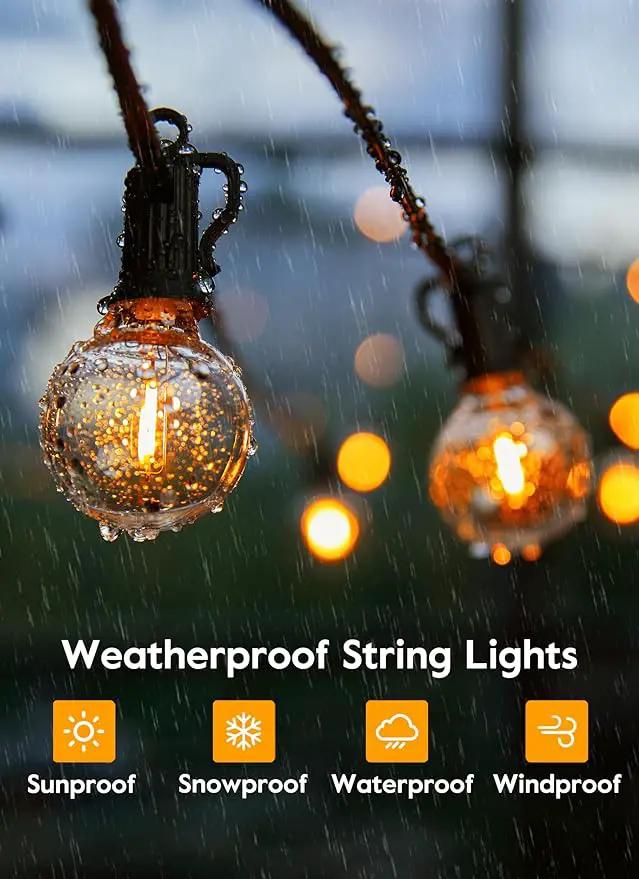 Brightown G40 Replacement LED Light Bulbs, 25 Pack Clear Globe Bulb fits E12 C7 Candelabra Screw Base Sockets, 1.5 Inch Dimmable Edison Light Bulbs for Indoor Outdoor Patio Decor, Warm White by GreenHaven Gardens