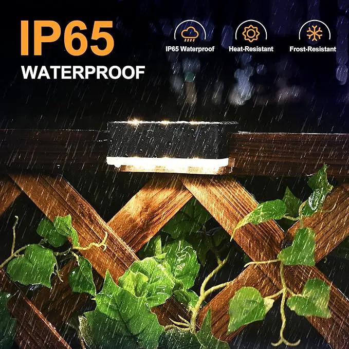 SOLPEX Solar Fence Lights, 6 LEDs Solar Lights Outdoor Waterproof Solar Powered for Deck, Stair, Front Porch, Balcony, Walkway, Garden, Yard, Patio, Pool Decor, IP65 Waterproof (4 Pack, Warm White) by GreenHaven Gardens