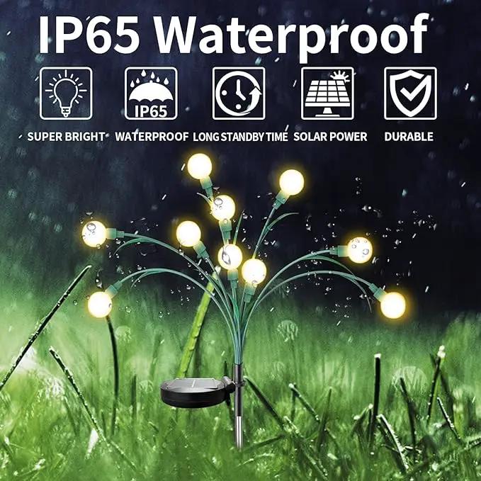 Aogist Solar Garden Lights Outdoor Waterproof,2 Packs 20 LED,Sway by Wind, Yard Patio Pathway Decoration, High Flexibility Iron Wire & Heavy Bulb Base,Warm White by GreenHaven Gardens