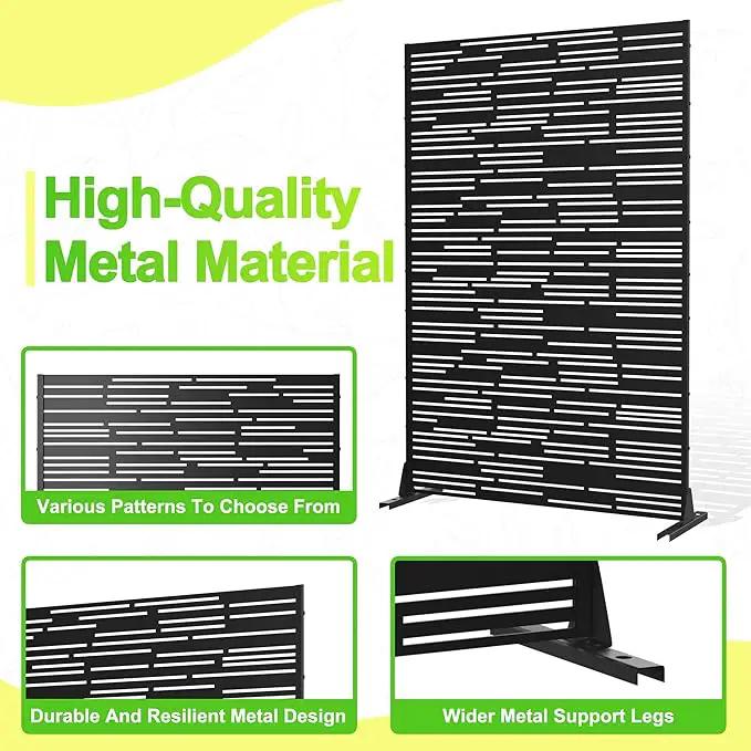 Outdoor Privacy Screen,72" H×47" W Metal Privacy Screen, Freestanding Privacy Fence Panels for Patio by GreenHaven Gardens