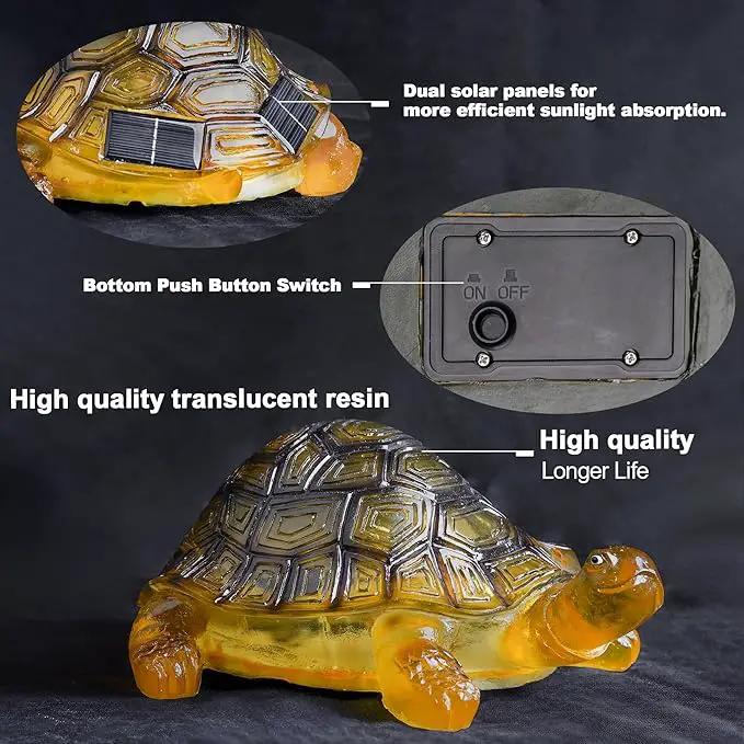 Solar Turtle Lights Deck Decorative Lighting Statue Lawn Patio Backyard Outdoor Garden Decoration Housewarming Gift by GreenHaven Gardens