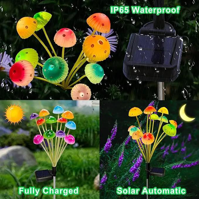 Kohlrabi Solar Garden Lights, 6 Pack Solar Mushroom Lights Outdoor, Upgraded 72LED Mushroom Flower Light Yard Decor Outside Waterproof, Garden Decor for Lawn Front Porch Patio Backyard by GreenHaven Gardens