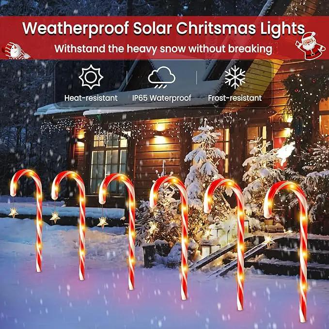 WdtPro Outdoor Christmas Decoration, 12 Pack 28.3FT Solar Powered 72 LED Christmas Candy Cane Lights with Stakes, 10 Lighting Modes Waterproof Christmas Lights Outside Decorations for Yard, Garden by GreenHaven Gardens