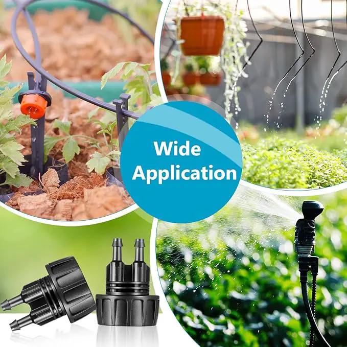 Retisee 12 Pcs 1/4 Inch Drip Irrigation Hose Connectors to 3/4 Inch Garden Faucet Adapter Drip Irrigation System Convert 3/4 to 1/4 Drip Hose Fittings with 12 Washers for Garden Irrigation by GreenHaven Gardens