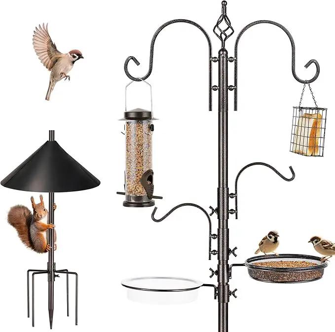 ERYTLLY Bird Feeders Bird Feeding Station Kit Bird Feeding Pole Wild Bird Feeder Hanging Kit with Squirrel Guard Baffle Suet Cage Tube Bird Feeder Planter Hanger Multi Feeder for Attracting Wild Birds by GreenHaven Gardens
