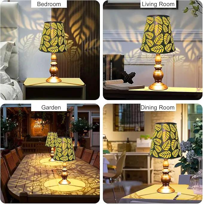 Pearlstar Solar Table Lamps - Leaf Garden Waterproof Cordless Solar Table Lamps for Patio Garden Pathway Yard by GreenHaven Gardens