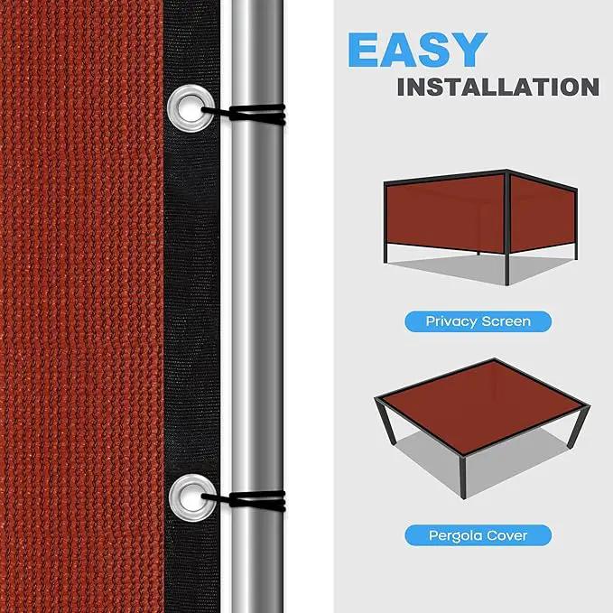 VICLLAX Shade Fabric Sun Shade Cloth with Every 2 FT Grommets for Patio Garden Pergola Cover Canopy 20x20 FT, Rust Red by GreenHaven Gardens