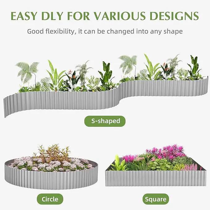 Metal Garden Edging Border, Corrugated Steel Landscaping, DIY for Lawn (Silver, 12 Inch x 20FT) by GreenHaven Gardens