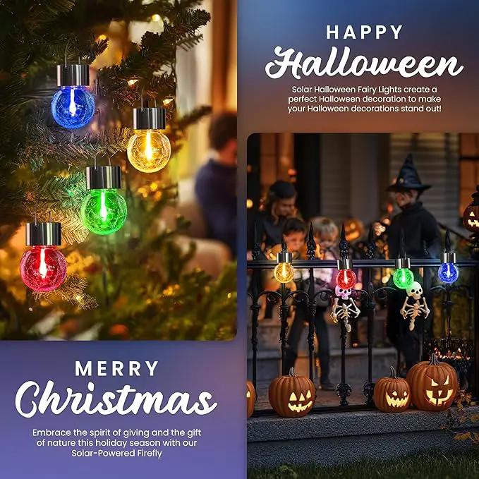 Hanging Solar Lights Outdoor, 4 Pack Moving Led Beads, Solar Powered Waterproof, Multiple Colors by GreenHaven Gardens