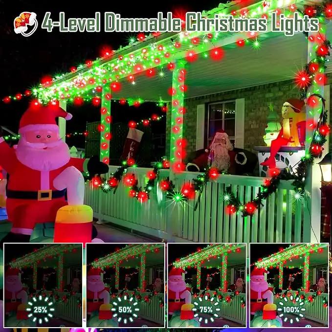 Heceltt 360 LED 118 FT String Lights Outdoor, 8 Modes Christmas Lights Plug in, IP44 Waterproof Led String Lights with Timer and Memory for Xmas Yard Garden Decorations (Red and Green) by GreenHaven Gardens