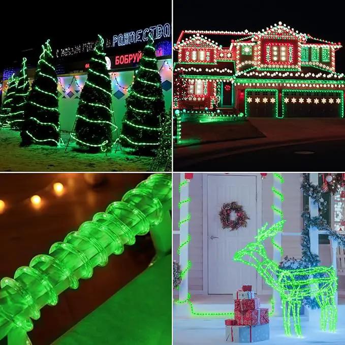 50ft LED Rope Lights Outdoor, 360 LED Connectable and Flexible Tube Lights with 8 Modes, Waterproof LED Rope Lighting for Garden, Patio, Pool, Bedroom, Party, Indoor Outdoor Christmas Decor (Green) by GreenHaven Gardens