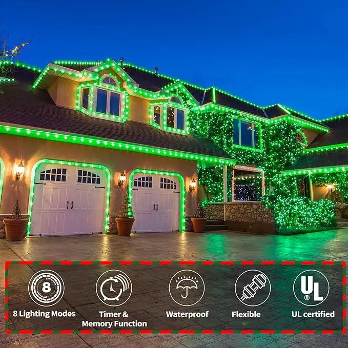 200ft LED Rope Lights Outdoor, 1440 LED Flexible Tube Lights with 8 Modes, Waterproof LED Rope Lighting for Outside, Garden, Patio, Bedroom, Party, Pool, Fences, Indoor Outdoor Decoration (Green) by GreenHaven Gardens