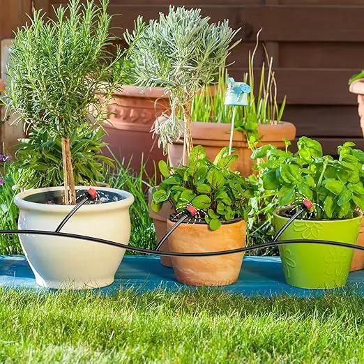 30 Pcs Drip Irrigation Kits with 10 Pcs 1/4 Drip Irrigation Emitters10 Pcs 360 Degree Adjustable Irrigation Drippers Sprinklers and 10 Pcs 3 Way Atomizing Nozzles for (4-7mm) Watering Patio by GreenHaven Gardens