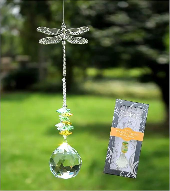 Crystal Garden Suncatcher Hanging Crystals Ornament for Window Rainbow Maker Prisms Home Decor Gift Boxed Sun Catcher Gift Idea for Mom Friends Grandma,Dragonfly by GreenHaven Gardens