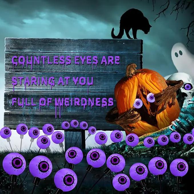 Aogist Halloween Decorations Eyeball Swaying Firefly Light Bright Long Standby Time Waterproof Outdoor Lights for Beautiful Spaces Garden Yard Lawn Pathway Porch Party Decor (Purple, 2 Pack-12 LEDs) by GreenHaven Gardens