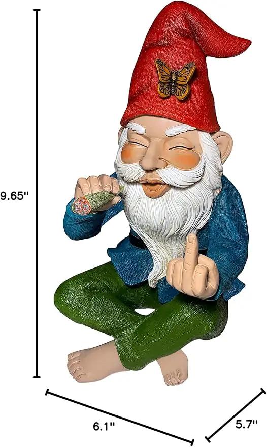 Mood Lab Garden Gnome - Relaxed Gnome - 9.6 Inch Tall Statue Lawn Garden Figurine - for Outdoor or House Decor by GreenHaven Gardens