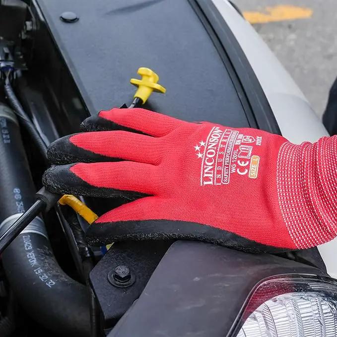 linconson 12 Pack Safety Performance Series Construction Mechanics Wrinkle Latex Work Gloves by GreenHaven Gardens