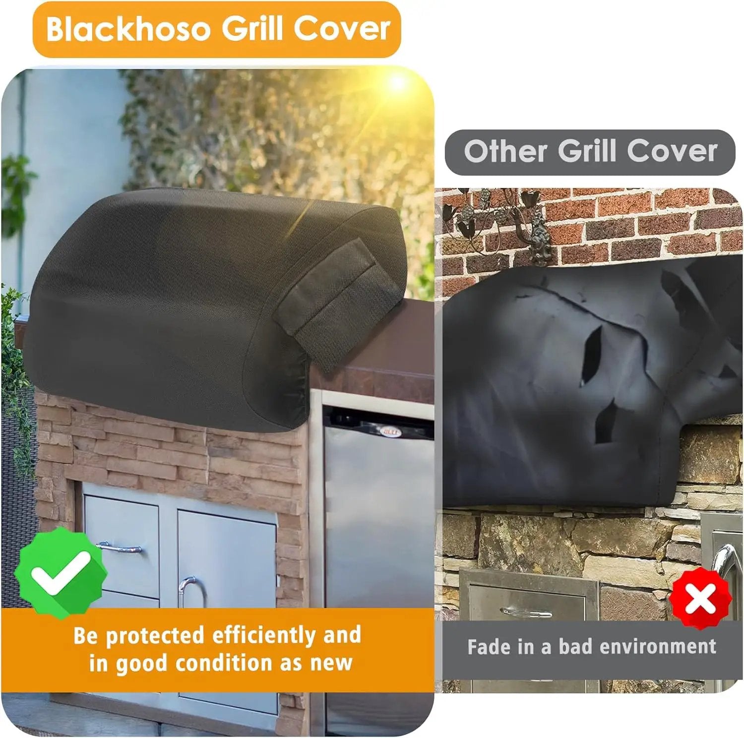 Built-in Grill Cover for Blaze 40 Inch 5-Burner Gas Grill, Heavy Duty Wateproof Island BBQ GrillTop Cover, Outdoor Kitchen Grill Head Cover by GreenHaven Gardens