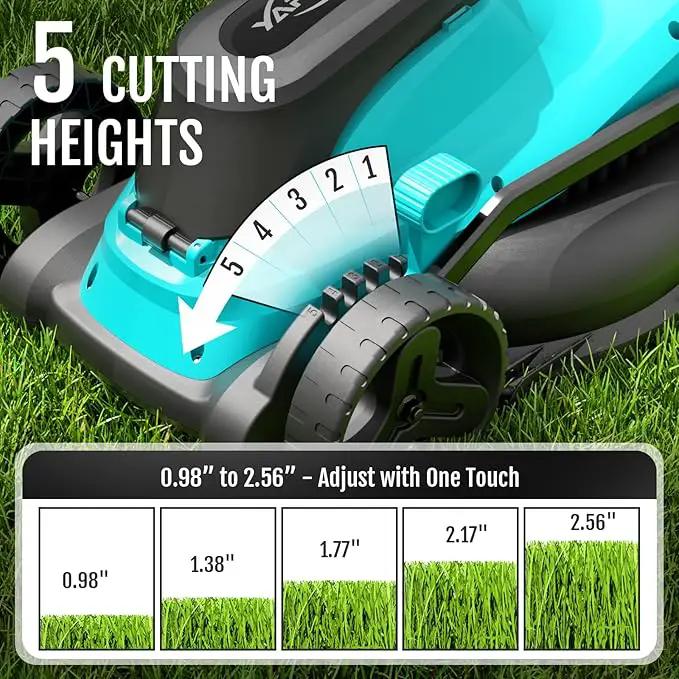 (2025 Model) YARDCARE 36V Brushless Cordless Lawn Mower with 2X4.0Ah Batteries, LED Display Screen, Electric Lawnmower with 5-Position Height Adjustment, 8 Gallon Grass Bag, Charger by GreenHaven Gardens