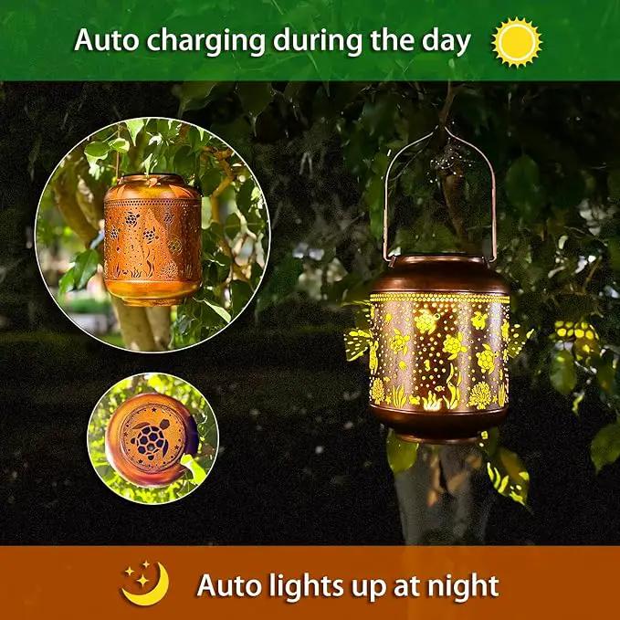 Sea Turtle Solar Lanterns Outdoor Waterproof,Hanging Solar Lights Sea Turtle Gifts for Women Metal LED Decorative Light for Yard,Patio,Lawn,Tabletop,Pathway,Landscape,Garden Decor by GreenHaven Gardens