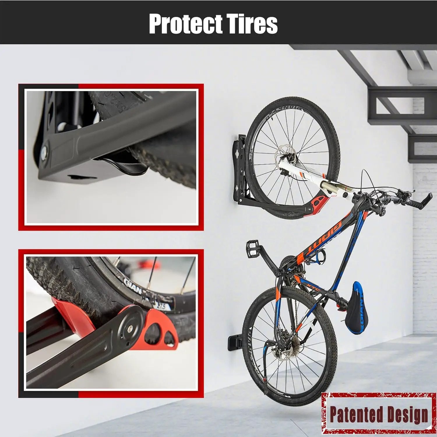 Ultrawall BIKEPAL Swivel Bike Racks - No Lift Wall-Mounted Bike Storage Solution for Home & Garage by GreenHaven Gardens