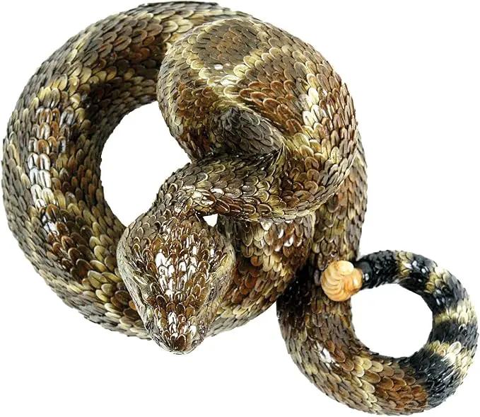 Michael Carr Designs Western Diamondback Rattlesnake L - Outdoor Snake Figurine for gardens, patios and lawns (80057),Brown by GreenHaven Gardens