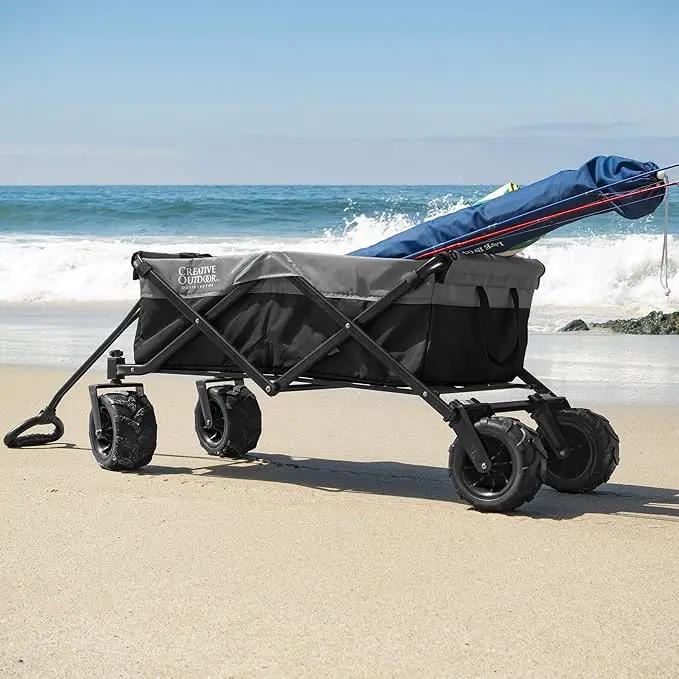 Creative Outdoor Original Folding Wagon All-Terrain Wheels by GreenHaven Gardens
