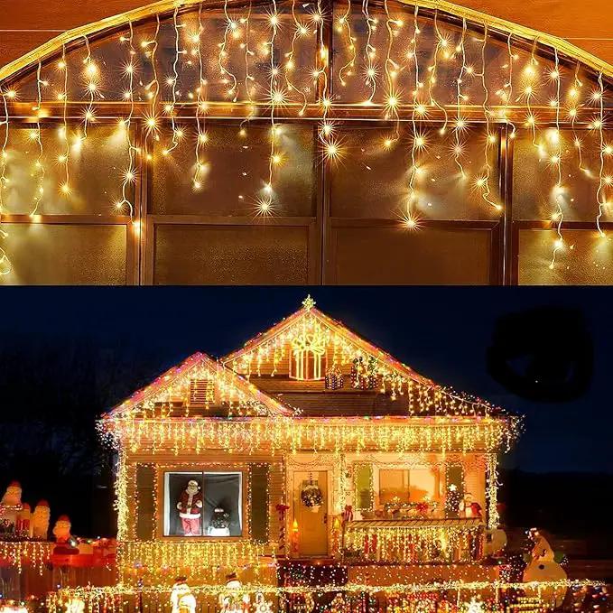 Led Christmas Lights Outdoor Christmas Decorations Hanging Lights 400LED 8 Modes 75 Drops, Waterproof Outdoor Indoor Fairy Christmas Lights for Party, Holiday, Wedding Decorations (Warm Light) by GreenHaven Gardens