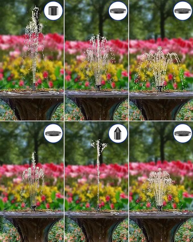 Biling Solar Fountain for Bird Bath, Solar Panel Kit Outdoor Solar Water Pump with 4ft Tubing for Hummingbird Bath, Small Pond and Fish Tank by GreenHaven Gardens