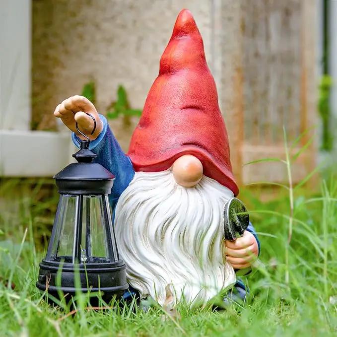Garden Gnome Outdoor Decoration with Shovel Solar Gnomes Statue with Lantern LED Lights,Terrace Courtyard Lawn Patio Porch Decoration Christmas Housewarming Gift for Woman Mom by GreenHaven Gardens