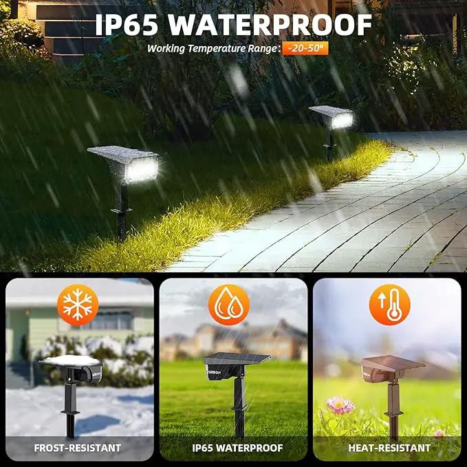 Solar Lights Outdoor Waterproof Landscape Lights, 40 LEDs Solar Spot Lights Outdoor Spotlights with 3 Light Modes, USB & Solar Powered Garden Yard Wall Lights Auto On/Off for Patio 6 Pack by GreenHaven Gardens