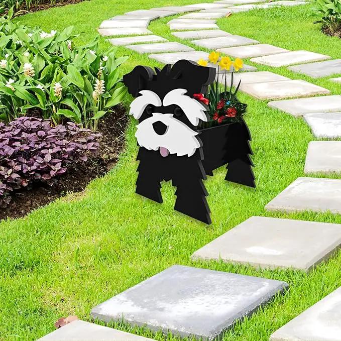 Black Schnauzers Dog Planter Plant Pots,Cute Garden Dog Flower Planter,Dog Planters Birthday Gifts for Women,Office,Indoor/Outdoor Decor（9.45 * 9.06 * 11.81in） by GreenHaven Gardens