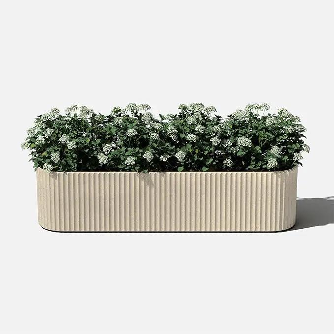 Veradek Demi Series Window Box Planter - Long Planter Box for Windowsill/Balcony | Durable Plastic-Stone Composite Material | Modern Décor for Flowers/Herbs by GreenHaven Gardens