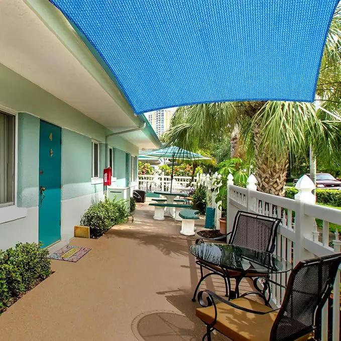 Eden's Decor Straight Flat-Edged Sun Shade Sail Rectangular 17' x 20' Blue UV-Blocking Outdoor Canopy Fabric Cloth Awning for Pergola Patio Garden Backyard Custom Size by GreenHaven Gardens