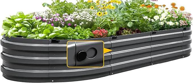 KING BIRD Raised Garden Bed Kit 2025 Upgraded Quick-Setup Galvanized Planter Garden Box Outdoor for Gardening, Vegetables, Flowers, 74x36x12 in, Dark Grey by GreenHaven Gardens