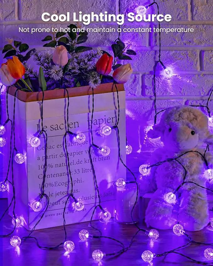 Purple Solar Lights Outdoor Waterproof, 2-Pack 120 LED 72 FT Total, Halloween Globe Lights for Garden Yard Wedding Christmas Party Decor (Purple) by GreenHaven Gardens