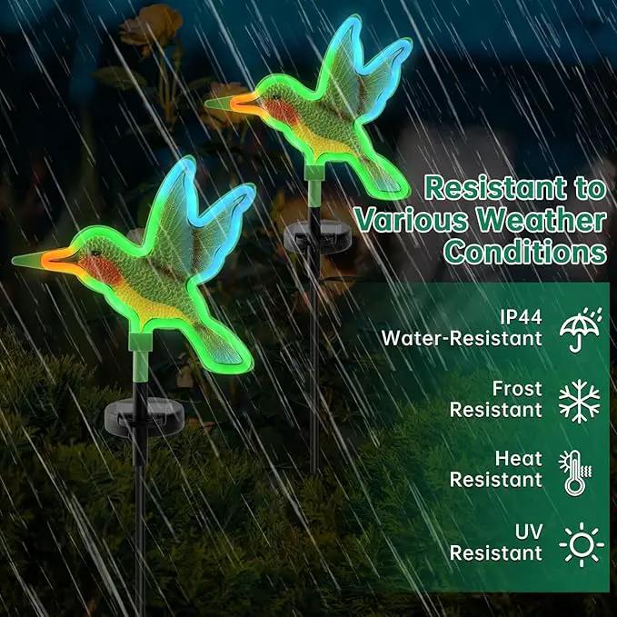 Hummingbird Solar Garden Decor,Hummingbird Outdoor Solar Lights,LED Hummingbirds Light Outside,Solar Garden Lights, Outdoor Decorations for Yard and Patio Pathway Lawn (2 Pack) by GreenHaven Gardens