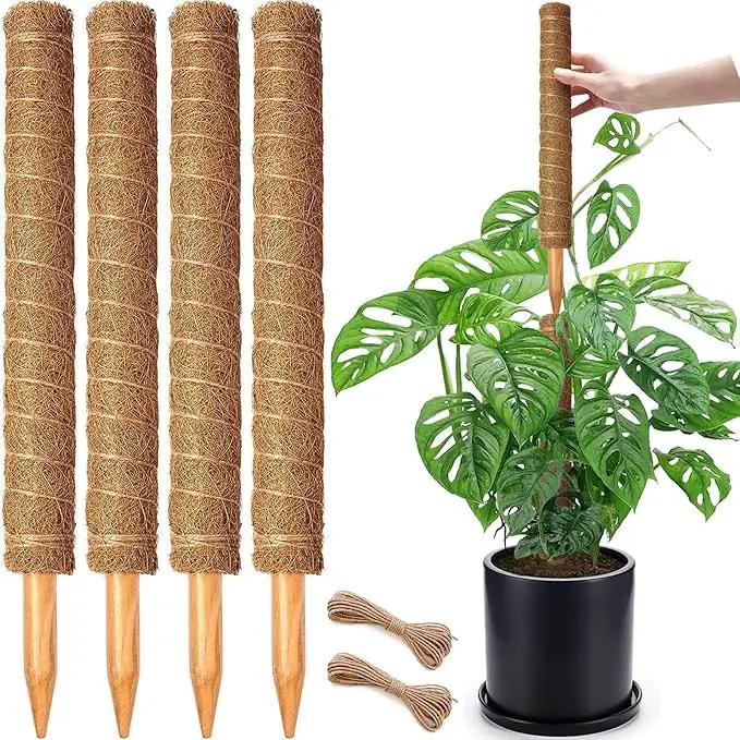 4 Pack 18 Inch Moss Pole, Stackable Moss Poles for Climbing Plants Monstera, Tall Plant Sticks Accessories, Large Coir Plant Support Stakes for Potted Plants Indoor, Pothos, Philodendron by GreenHaven Gardens