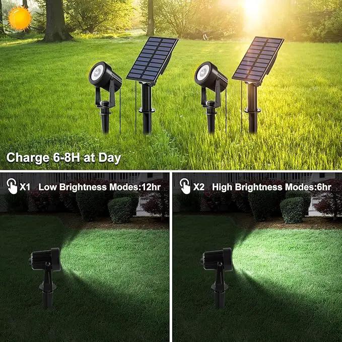 T-SUN Solar Spot Lights Outdoor Cold White Spotlights IP65 Waterproof Landscape Light Auto On/Off for Garden Yard Pathway Patio 4Pack by GreenHaven Gardens