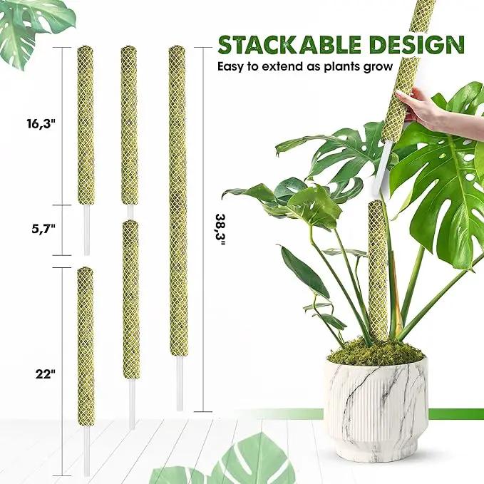 DUSPRO Stackable Mesh Moss Pole for Plants Monstera Potted Plant Stakes for Indoor Plants Extendable Plant Pole Moss Sticks for Plants Climbing Vine Supporting Monstera Trellis 2Pack 22'' by GreenHaven Gardens