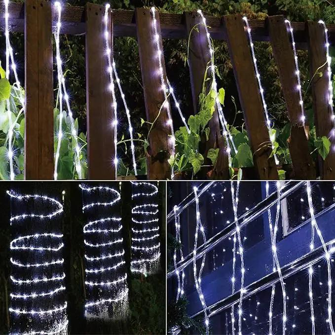 200ft LED Rope Lights Outdoor, 1440 LED Flexible Tube Lights with 8 Modes, Waterproof LED Rope Lighting for Outside, Garden, Patio, Bedroom, Party, Pool, Fences, Indoor Outdoor Decoration (White) by GreenHaven Gardens