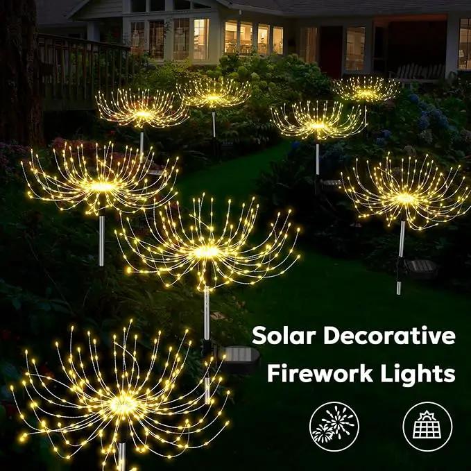 Solar Fireworks Lights Outdoor Waterproof Garden Fairy Light Outside Solar Sparkles Landscape Lights 120 LED Decorative Outdoor for Backyard Patio Pathway Lawn Party Walkway Decor, 4 Pack by GreenHaven Gardens