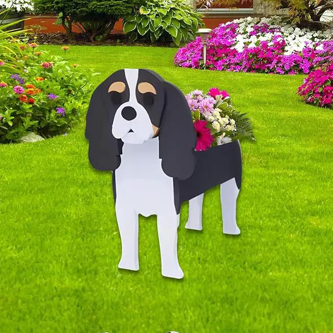 Cavalier King Charles Spaniel Dog Planter Plant Pots,Cute Garden Dog Flower Planter,Large Dog Planters Birthday Gifts for Women,Office,Indoor/Outdoor Decor(9.84 * 10.24 * 16in) by GreenHaven Gardens