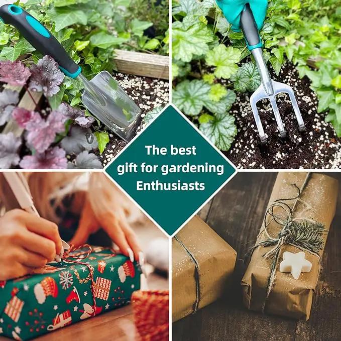 Garden Tool Set, 3-Piece Gardening Planting Tools Kit for Gardener, Heavy Duty Aluminum Garden Kit Gardening Gifts Tools for Men Women, Outdoor Hand Tools, Garden Essentials, Gift for Garden Lover by GreenHaven Gardens