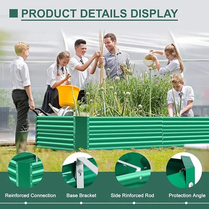 Land Guard 6×3×2 ft Galvanized Metal Raised Garden Bed, 2FT Deep Root Elevated Planter Box Steel Large Vegetable Flower Bed Kit(Green) by GreenHaven Gardens