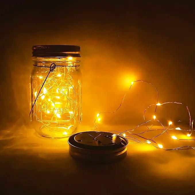 Mason Jar Solar Lights,8 Pack 30 LEDs Fairy Hanging Mason Jar Lights,Solar Lanterns for Outdoor Patio Party Garden Wedding Christmas Decor Lights(Mason Jars/Handles Included) by GreenHaven Gardens