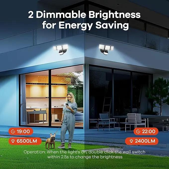 OREiN 10000LM Flood Lights Outdoor, 180°/75FT Motion Sensor Outdoor Lights 4 Modes Dimmable Dusk to Dawn Floodlights IP65 Waterproof for 8000SQ.FT Area for Big Patio, Driveway, Black (Hardwired) by GreenHaven Gardens