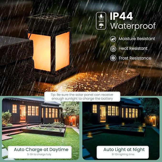 GIGALUMI Solar Lanterns Outdoor Waterproof, 4 Pack Hanging Solar Lanterns for Outside, Flame Effect Outdoor Lights for Pathway, Garden, Patio, Lawn, Porch, Gazebo, Tent, Tree, Yard(Flickering Lights) by GreenHaven Gardens