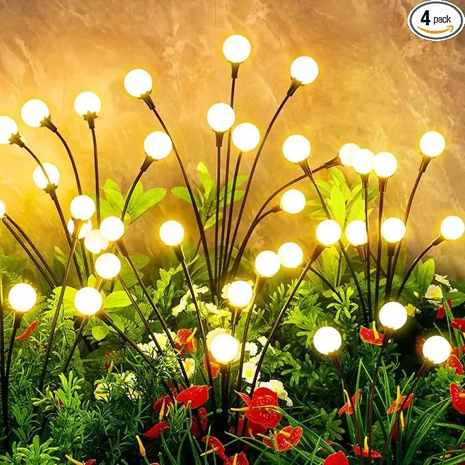 Solar Lights Outdoor Waterproof, 4 Packs 32LED, Solar Garden Lights, Patio Lights, Garden Decor, Patio Decor, Firefly Lights Solar Outdoor, Unique Gifts for Women, Gifts for Grandma by GreenHaven Gardens
